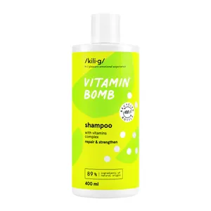 Plaukus stiprinantis šampūnas su vitaminų kompleksu KILIG VITAMIN BOMB, 400 ml