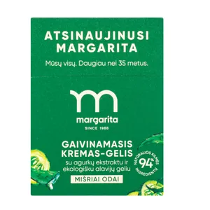 Gaivinamasis veido kremas gelis su agurkų ekstraktu ir alavijų geliu MARGARITA, 50 ml