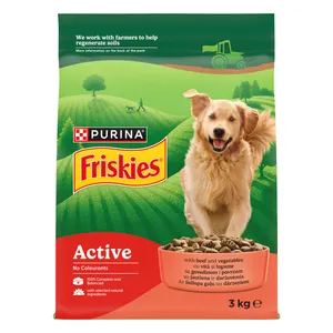 Sausas šunų ėdalas FRISKIES Active su jautiena, 3 kg