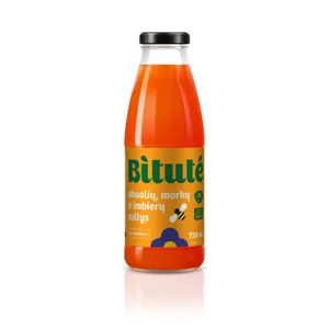 Obuolių, morkų ir imbierų sultys su minkštimu IKI ŪKIS/BITUTĖ, 750 ml