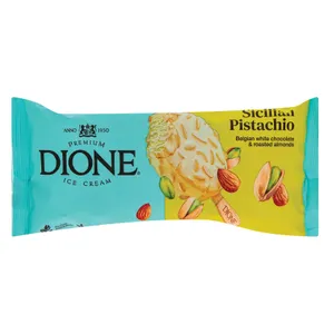 Pistacijų ledai su baltu belgišku šokoladu ir migdolais DIONE,90ml
