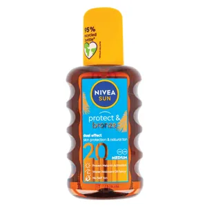 Dvejopo poveikio apsauginis aliejus nuo saulės su promelanino ekstraktu, SPF20NIVEA SUN PROTECT & BRONZE, 200 ml