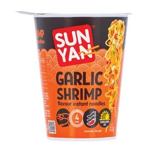 Česnakinės krevetės skonio greitai paruošiami makaronai SUN YAN, 65 g
