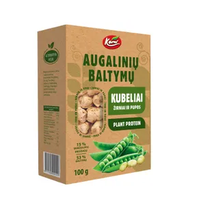 Augalinių baltymų kubeliai žirniai ir pupos KORNI, 100 g
