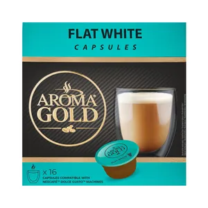 Kavos kapsulės AROMA GOLD FLAT WHITE, 16 vnt.