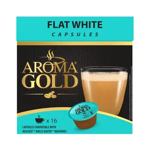 Kavos kapsulės AROMA GOLD FLAT WHITE, 16 vnt.