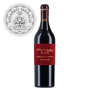 Raudonasis sausas vynas CHATEAU BELLES EAUX LANGUEDOC-PEZENAS CARMIN (15%), 750 ml