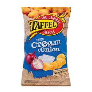Traškučiai TAFFEL SOUR CREAM & ONION CHIPS, 180 g