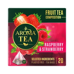 Vaisinė arbata AROMA TEA RASPBERRY & STRAWBERRY, 20 vnt.