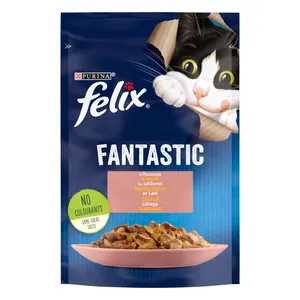 Konservai katėms su lašiša FELIX FANTASTIC, 85 g