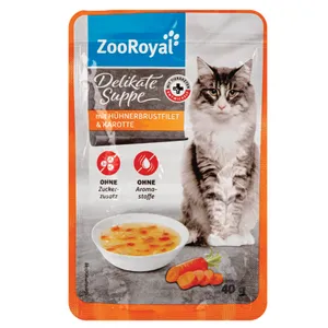 Sriuba katėms su vištienos krūtinėle ir morkomis ZOOROYAL, 40 g