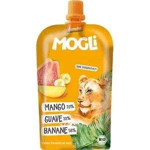 Bananų, gvajavų, mangų tyrelė, biodinaminė, 120 g