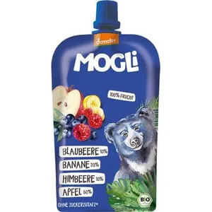 Obuolių, bananų, šilauogių tyrelė, biodinaminė, 120 g