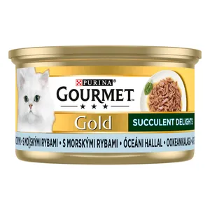 Katėms konservai GOURMET GOLD SUCCULENT DELIGHTS su vandenyno žuvimis, 85 g