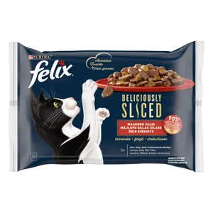 Mėsos rinkinys drebučiuose katėms FELIX deliciously sliced, 320 g
