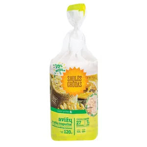 Avižų ir rudųjų ryžių trapučiai SAULĖS GRŪDAS, 120 g