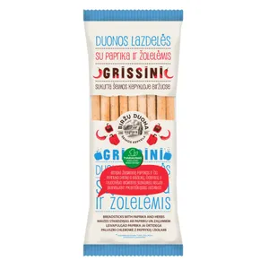 Duonos lazdelės su paprika ir žolelėmis GRISSINI, 125 g