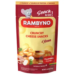 Lydytas rūkytas sūrio užkandis RAMBYNO su kumpiu, 75 g