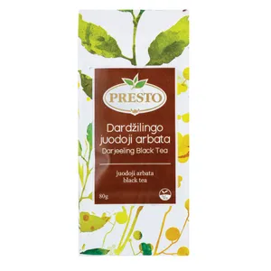 Juodoji biri arbata PRESTO Darjeeling Fop,80 g 