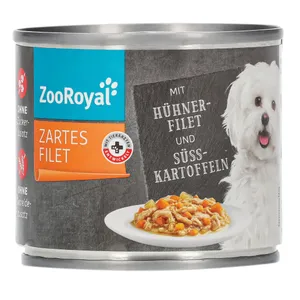 Vištienos ir lašišos su daržovėmis konservas šunims, ZOOROYAL,  140 g