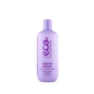 ECOFORIA „Keratin Repair“ kondicionierius pažeistiems, nepaklusniems plaukams, 400 ml
