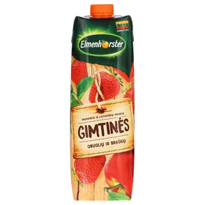 Obuolių-braškių sulčių gėrimas GIMTINĖS, 1 l