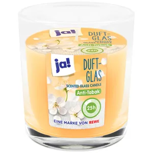 Kvapioji stiklinė žvakė nuo tabako JA!