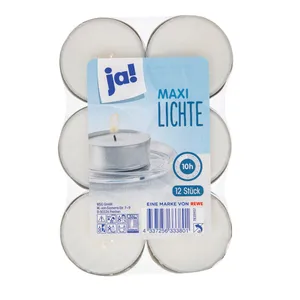 Arbatinės žvakės JA! baltos sp. 12 vnt