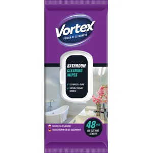Drėgnos servetėlės VORTEX CLEANINIG WIPES BATHROOM, 48 vnt.