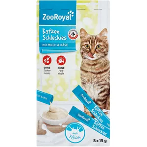Šlapi sūrio ir pieno skanėstai katėms ZOOROYAL, 8x15 g