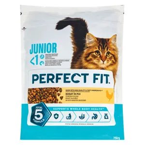 Ėdalas kačiukams, praturtintas vištiena PERFECT FIT JUNIOR, 750 g