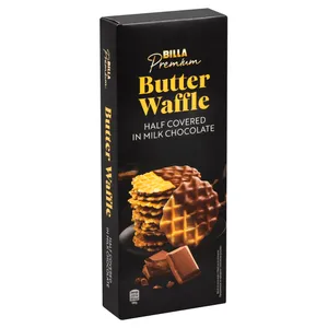Sviestiniai vafliai su belgišku, pienišku šokoladu BILLA PREMIUM, 110 g 