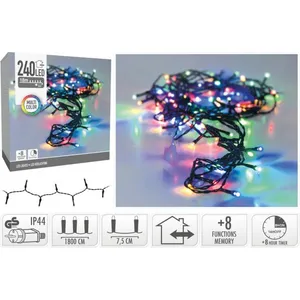 Lauko LED 240 lempučių girlianda, įvairiaspalvė