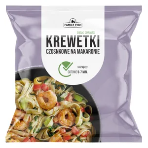 Makaronai su krevetįmis ir česnakais (šaldyti), 400 g