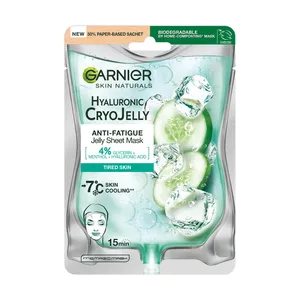 Garnier cryo jelly vėsinanti regeneruojanti lakštinė veido kaukė, 27 g