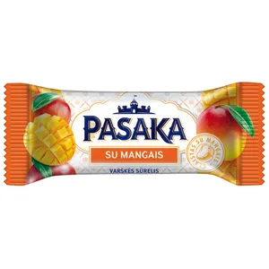 Pasaka glaistytas varškės sūrelis su mangais 20% riebumo, 40 g