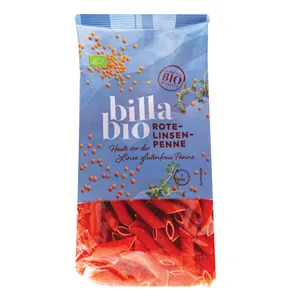 Ekologiški PENNE makaronai iš raudonųjų lęšių BILLA BIO, 250 g