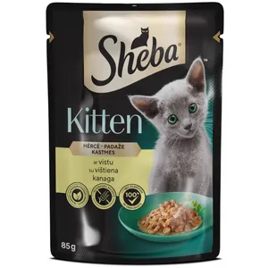 Konservuotas kačių ėdalas su vištiena padaže SHEBA KITTEN, 85 g