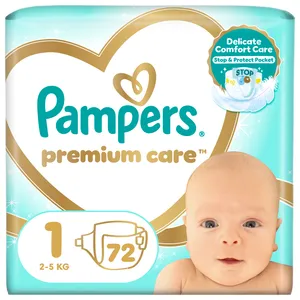 Sauskelnės PAMPERS Premium Care, Value Pack, 1 dydis, 72 vnt.