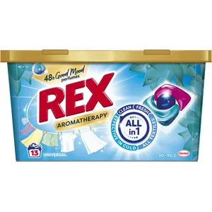 Skalbimo kapsulės REX POWER CAPS AROMATHERAPY WHITE, 13 skalbimų