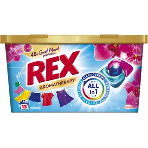 Skalbimo kapsulės REX POWER CAPS AROMATHERAPY COLOR, 13 skalbimų
