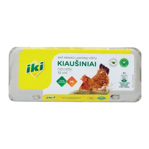 Kiaušiniai IKI ant kraiko laikomų vištų M dydžio, rudu lukštu, Nr.2, 10 vnt