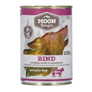 Ėdalas šunims su jautiena ir saldžiosiomis bulvėmis MOONRANGER, 400 g