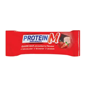 Glaistytas braškių skonio varškės sūrelis su kolagenu PROTEIN M, 14,2%, 40 g