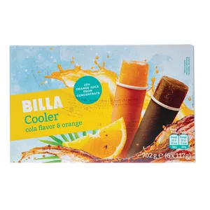 Kolos ir apelsinų skonio valgomieji ledai BILLA COOLER, 6X110 ml
