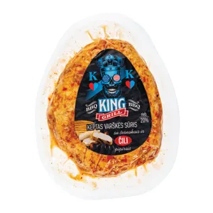 Keptas varškės sūris BBQ King su česnakais ir čili pipirais, 230 g