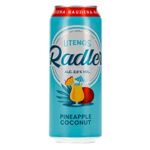 Alaus kokteilis ananasų ir kokosų skonio UTENOS RADLER (2%), 500 ml