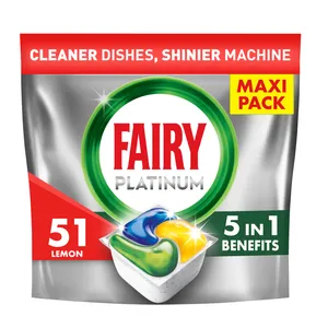 Fairy Platinum Lemon automatinės indaplovės kapsulės, 51 vnt