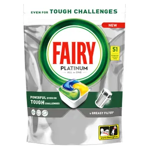 Fairy Platinum Lemon automatinės indaplovės kapsulės, 51 vnt