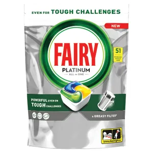 Automatinių indaplovių kapsulės FAIRY Platinum Lemon, 51vnt